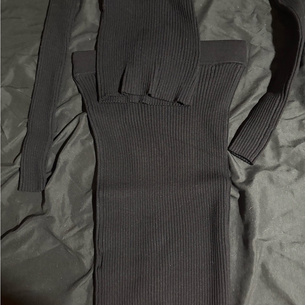 JLUXLABEL Jessy Ribbed Skirt Set Black - Picture 9 of 11